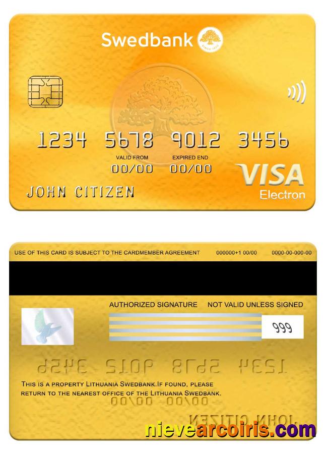 Lithuania Swedbank visa electron card